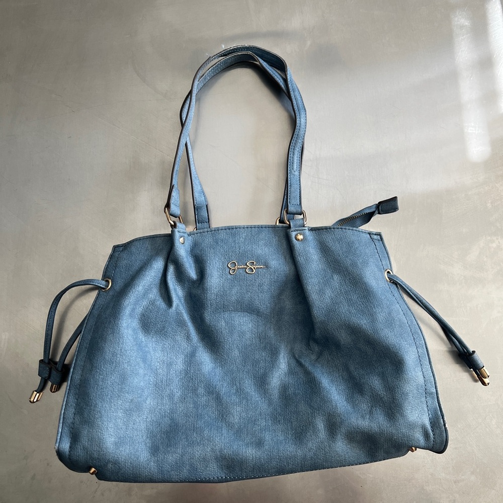Jessica Simpson Blue Shoulder Bag with Gold Accents